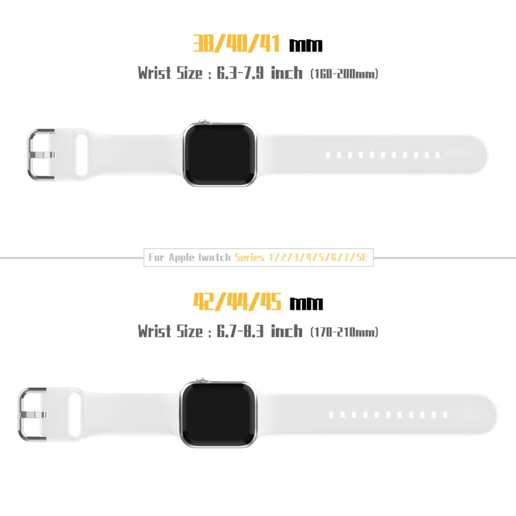 For Apple Watch Series 7 45mm Pin Buckle Silicone Watch Band(White) - Watch Bands by buy2fix | Online Shopping UK | buy2fix