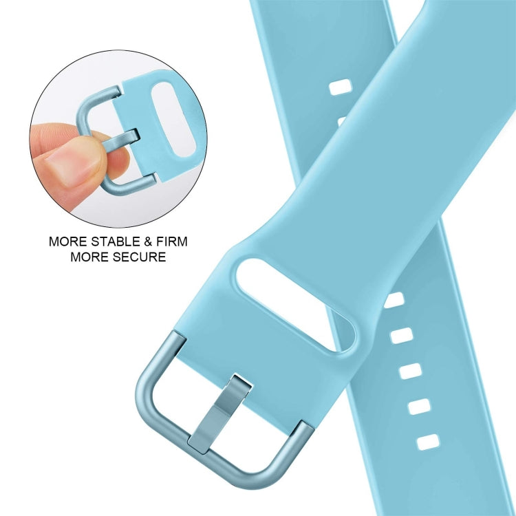 For Apple Watch SE 2023 44mm Pin Buckle Silicone Watch Band(Light Blue) - Watch Bands by buy2fix | Online Shopping UK | buy2fix