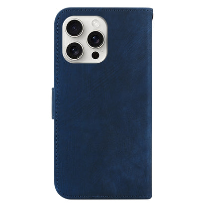 For iPhone 16 Pro Little Tiger Embossed Leather Phone Case(Dark Blue) - iPhone 16 Pro Cases by buy2fix | Online Shopping UK | buy2fix