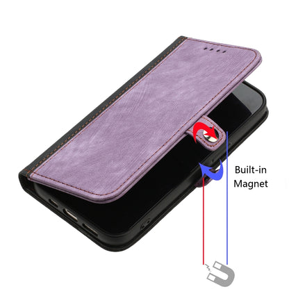 For iPhone SE 2024 Side Buckle Double Fold Hand Strap Leather Phone Case(Purple) - More iPhone Cases by buy2fix | Online Shopping UK | buy2fix