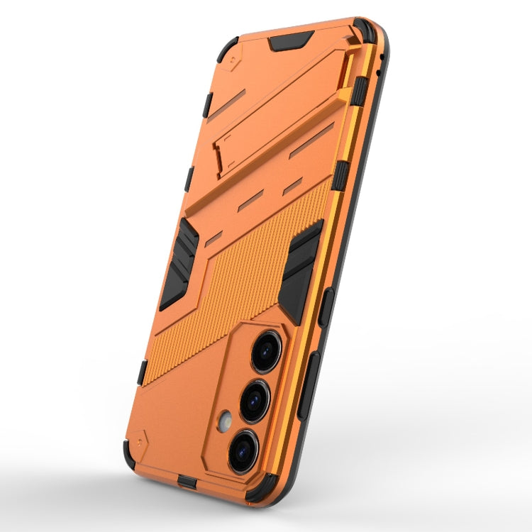 For Samsung Galaxy S23 FE 5G Punk Armor 2 in 1 PC + TPU Shockproof Phone Case with Invisible Holder(Orange) - Galaxy S23 FE 5G Cases by buy2fix | Online Shopping UK | buy2fix