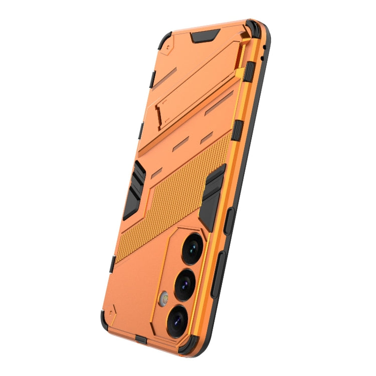 For Samsung Galaxy S24+ 5G Punk Armor 2 in 1 PC + TPU Shockproof Phone Case with Invisible Holder(Orange) - Galaxy S24+ 5G Cases by buy2fix | Online Shopping UK | buy2fix