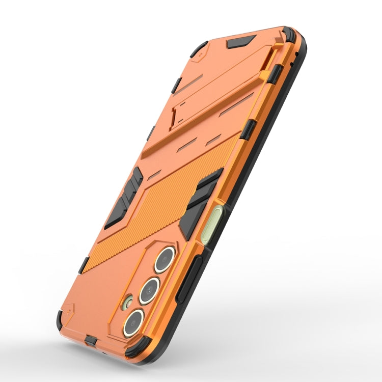 For Samsung Galaxy A15 Punk Armor 2 in 1 PC + TPU Shockproof Phone Case with Invisible Holder(Orange) - Galaxy Phone Cases by buy2fix | Online Shopping UK | buy2fix