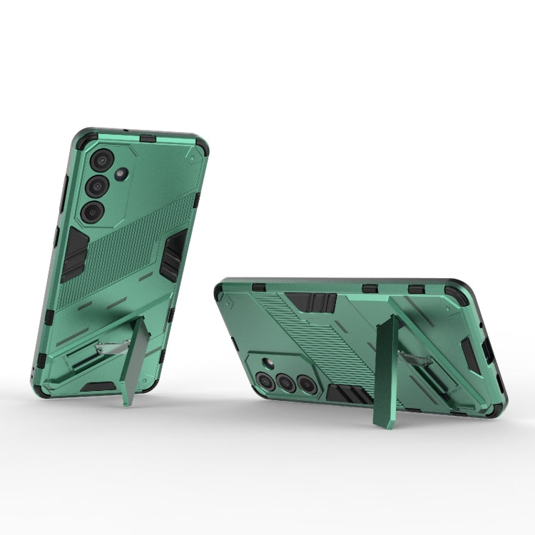 For Samsung Galaxy M55 5G Punk Armor 2 in 1 PC + TPU Shockproof Phone Case with Invisible Holder(Green) - Galaxy Phone Cases by buy2fix | Online Shopping UK | buy2fix