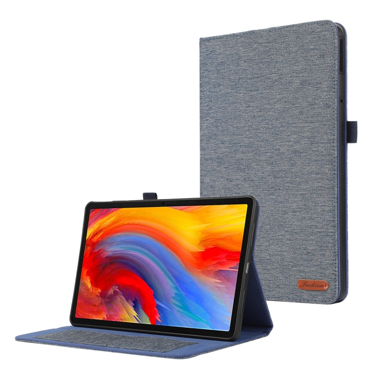 For Lenovo Tab M11 / Xiaoxin Pad 11 2024 Horizontal Flip TPU + Fabric PU Leather Tablet Case(Dark Blue) - Lenovo by buy2fix | Online Shopping UK | buy2fix