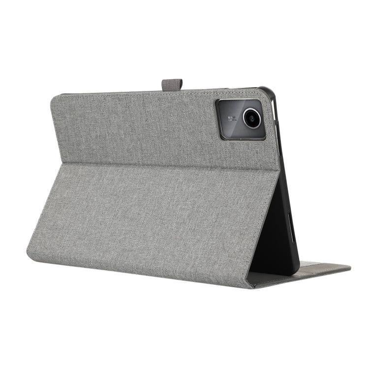 For Lenovo Tab M11 / Xiaoxin Pad 11 2024 Horizontal Flip TPU + Fabric PU Leather Tablet Case(Grey) - Lenovo by buy2fix | Online Shopping UK | buy2fix
