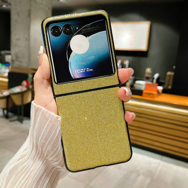 For Motorola Razr 40 Ultra Gradient Color Glitter Shockproof Protective Phone Case(Gold) - Motorola Cases by buy2fix | Online Shopping UK | buy2fix