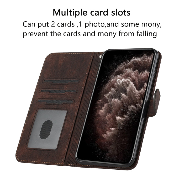 For Motorola Edge 5G 2024 Cubic Skin Feel Flip Leather Phone Case(Brown) - Motorola Cases by buy2fix | Online Shopping UK | buy2fix