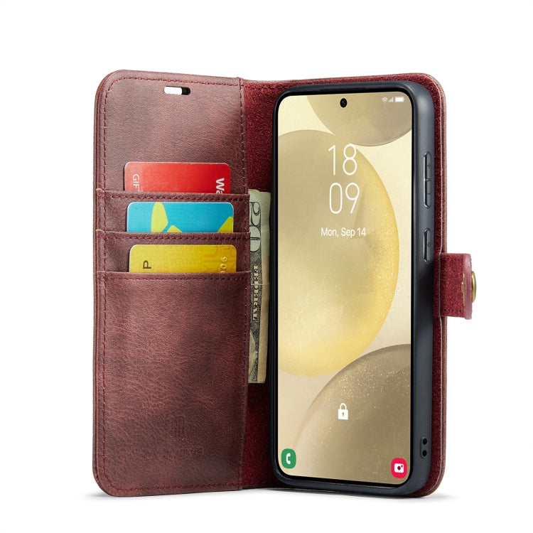 For Samsung Galaxy S24 5G DG.MING Crazy Horse Texture Detachable Magnetic Leather Case(Red) - Galaxy S24 5G Cases by DG.MING | Online Shopping UK | buy2fix