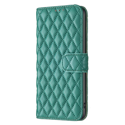 For Motorola Moto G24 Diamond Lattice Wallet Flip Leather Phone Case(Green) - Motorola Cases by buy2fix | Online Shopping UK | buy2fix