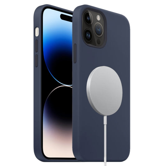 For iPhone 14 Pro MagSafe Liquid Silicone Full Coverage Phone Case(Navy Blue) - iPhone 14 Pro Cases by buy2fix | Online Shopping UK | buy2fix