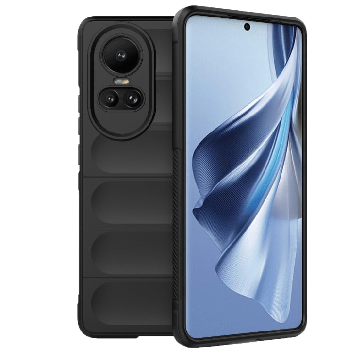 For OPPO Reno10 5G Global Magic Shield TPU + Flannel Phone Case(Black) - OPPO Cases by buy2fix | Online Shopping UK | buy2fix