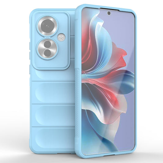 For OPPO Reno11 F 5G Global Magic Shield TPU + Flannel Phone Case(Light Blue) - Reno11 F Cases by buy2fix | Online Shopping UK | buy2fix