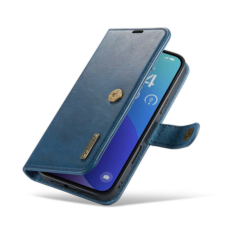 For iPhone 16 Pro DG.MING Crazy Horse Texture Detachable Magnetic Leather Phone Case(Blue) - iPhone 16 Pro Cases by DG.MING | Online Shopping UK | buy2fix