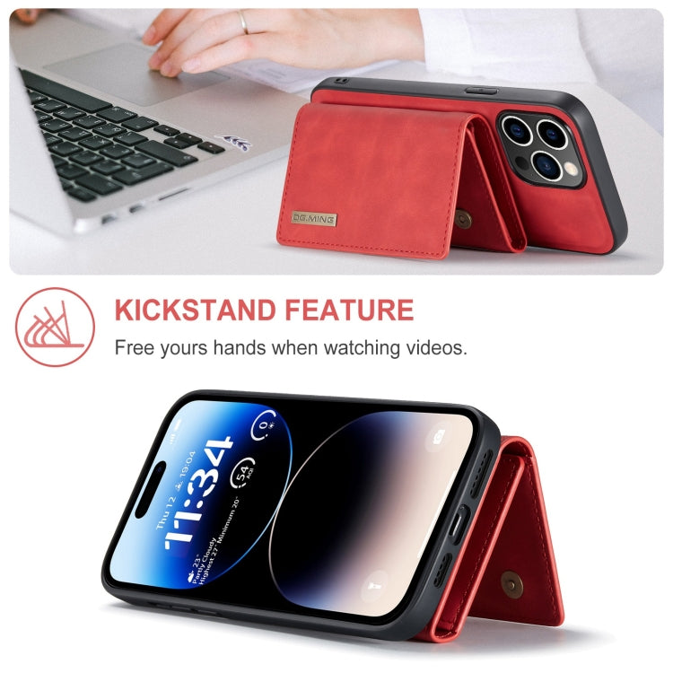 For iPhone 15 Pro DG.MING M1 Series 3-Fold Multi Card Wallet Leather Phone Case(Red) - iPhone 15 Pro Cases by DG.MING | Online Shopping UK | buy2fix