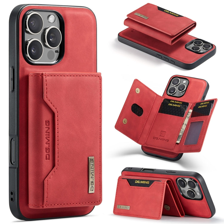 For iPhone 16 Pro Max DG.MING M2 Series 3-Fold Card Bag Wallet Leather Phone Case(Red) - iPhone 16 Pro Max Cases by DG.MING | Online Shopping UK | buy2fix