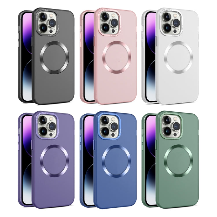 For iPhone 15 CD Texture MagSafe Frosted Translucent Phone Case(White) - iPhone 15 Cases by buy2fix | Online Shopping UK | buy2fix