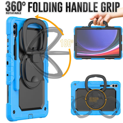 For Samsung Galaxy Tab S9+ D Type Silicone Hybrid PC Tablet Case with Handle Holder(Light Blue) - Galaxy Tab S9+ Cases by buy2fix | Online Shopping UK | buy2fix