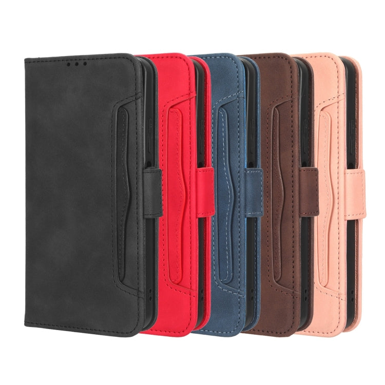 For iPhone 16 Pro Skin Feel Calf Texture Card Slots Leather Phone Case(Red) - iPhone 16 Pro Cases by buy2fix | Online Shopping UK | buy2fix