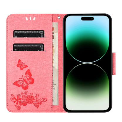 For iPhone 16 Pro Max Butterfly Embossed Flip Leather Phone Case(Pink) - iPhone 16 Pro Max Cases by buy2fix | Online Shopping UK | buy2fix