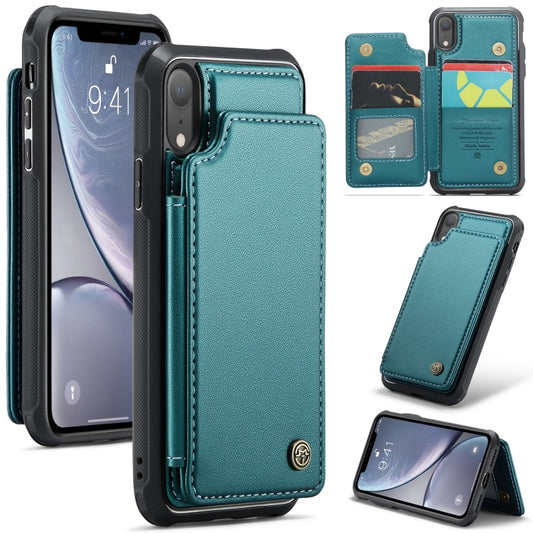 For iPhone XR CaseMe C22 Card Slots Holder RFID Anti-theft Phone Case(Blue Green) - More iPhone Cases by CaseMe | Online Shopping UK | buy2fix