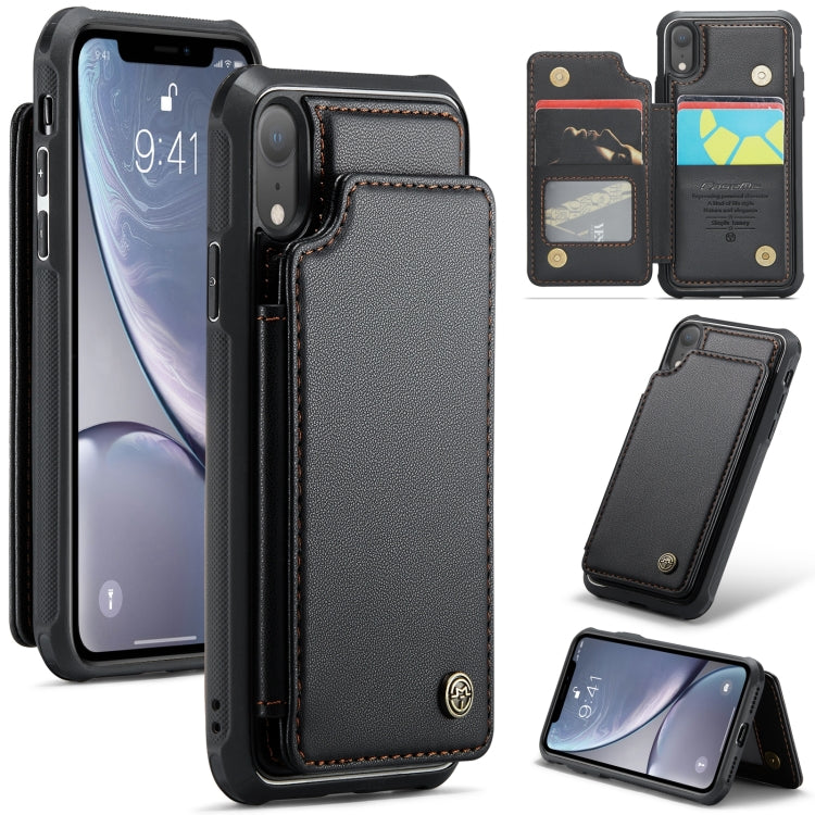 For iPhone XR CaseMe C22 Card Slots Holder RFID Anti-theft Phone Case(Black) - More iPhone Cases by CaseMe | Online Shopping UK | buy2fix