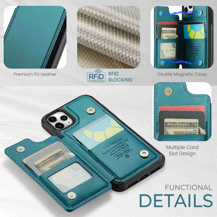 For iPhone 11 Pro CaseMe C22 Card Slots Holder RFID Anti-theft Phone Case(Blue Green) - iPhone 11 Pro Cases by CaseMe | Online Shopping UK | buy2fix