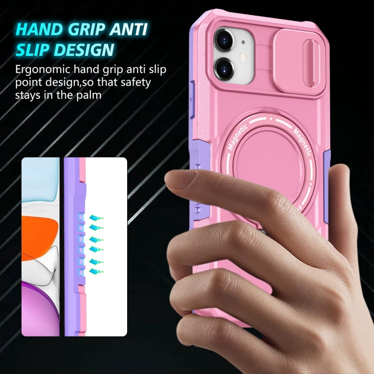 For iPhone 11 Sliding Camshield Magsafe Holder TPU Hybrid PC Phone Case(Purple Pink) - iPhone 11 Cases by buy2fix | Online Shopping UK | buy2fix