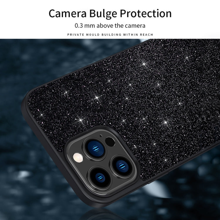 For iPhone 16 Plus SULADA Glittery PC Hybrid TPU Handmade Leather Phone Case(Black) - iPhone 16 Plus Cases by SULADA | Online Shopping UK | buy2fix