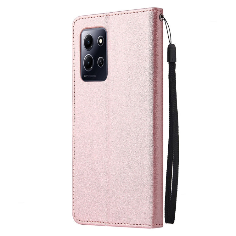 For Infinix Note 30i 3 Card Slots Multifunctional Leather Phone Case(Rose Gold) - Infinix Cases by buy2fix | Online Shopping UK | buy2fix