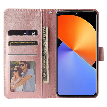 For Infinix Note 30i 3 Card Slots Multifunctional Leather Phone Case(Rose Gold) - Infinix Cases by buy2fix | Online Shopping UK | buy2fix