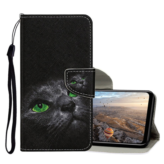 For Huawei Honor 9X Lite Colored Drawing Pattern Horizontal Flip Leather Case with Holder & Card Slots & Wallet(Black Cat) - Honor Cases by buy2fix | Online Shopping UK | buy2fix