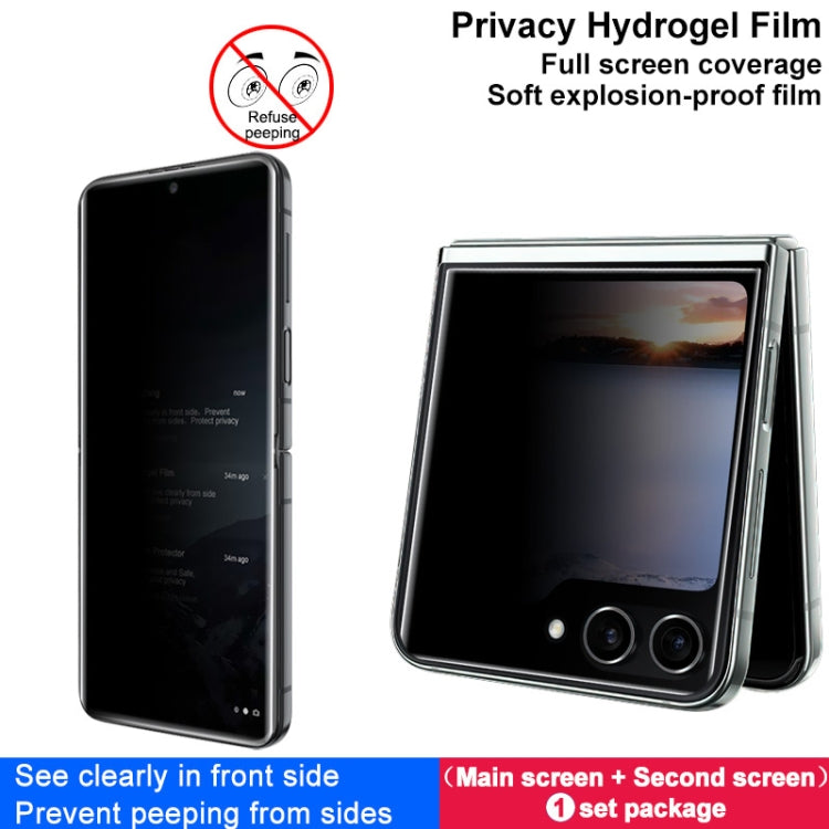 For Samsung Galaxy Z Flip5 5G 1 Sets imak Anti-spy Curved Full Screen Hydrogel Film (Outer Screen + Inner Screen) - Galaxy Z Flip5 5G Tempered Glass by imak | Online Shopping UK | buy2fix