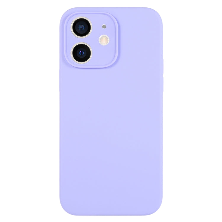 For iPhone 12 Pure Color Liquid Silicone Fine Pore Phone Case(Light Purple) - iPhone 12 / 12 Pro Cases by buy2fix | Online Shopping UK | buy2fix