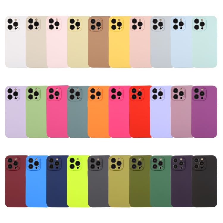 For iPhone 12 Pure Color Liquid Silicone Fine Pore Phone Case(Grey Pink) - iPhone 12 / 12 Pro Cases by buy2fix | Online Shopping UK | buy2fix
