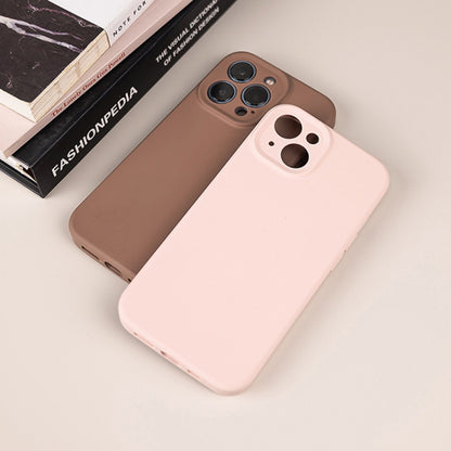 For iPhone 16 Pure Color Liquid Silicone Fine Pore Phone Case(Black Currant) - iPhone 16 Cases by buy2fix | Online Shopping UK | buy2fix