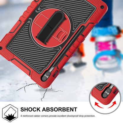 For Samsung Galaxy Tab S9+ 360 Degree Rotation PC Contrast Silicone Tablet Case(Red + Black) - Galaxy Tab S9+ Cases by buy2fix | Online Shopping UK | buy2fix