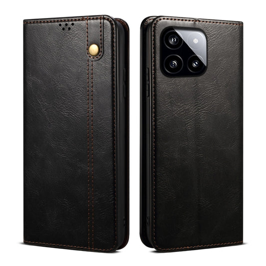For Xiaomi Redmi K70/K70 Pro Oil Wax Crazy Horse Texture Leather Phone Case(Black) - K70 Pro Cases by buy2fix | Online Shopping UK | buy2fix