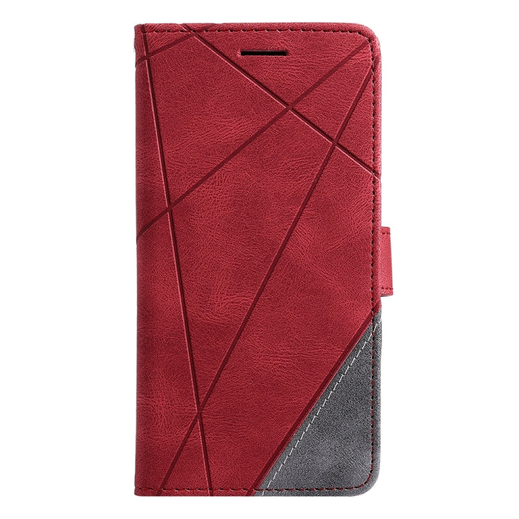 For iPhone 16 Plus Skin Feel Splicing Leather Phone Case(Red) - iPhone 16 Plus Cases by buy2fix | Online Shopping UK | buy2fix