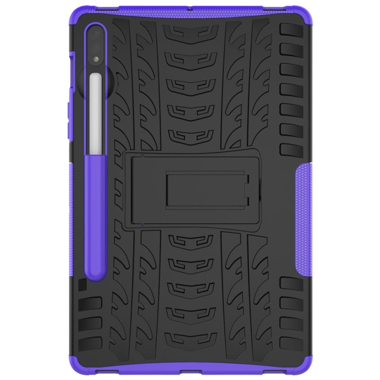 For Samsung Galaxy Tab S9 / S7 / S8 Tire Texture TPU + PC Tablet Case(Purple) - Galaxy Tab S9 Cases by buy2fix | Online Shopping UK | buy2fix