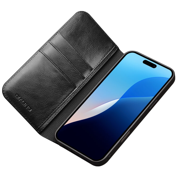 For iPhone 16 Pro Max QIALINO Classic Genuine Leather Phone Case(Black) - iPhone 16 Pro Max Cases by QIALINO | Online Shopping UK | buy2fix