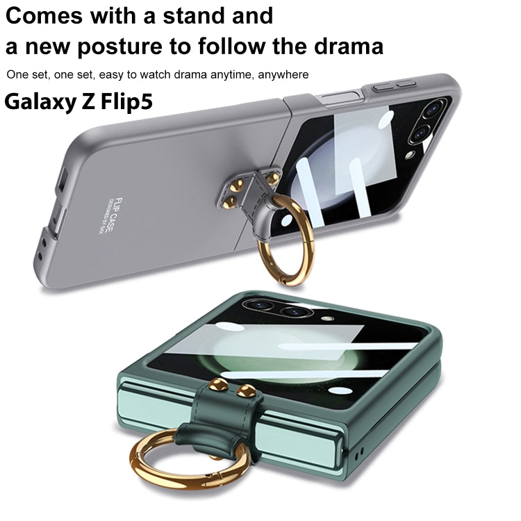 For Samsung Galaxy Z Flip5 GKK Integrated Ultra-thin PC Ring Holder Phone Case(Black) - Galaxy Z Flip5 Cases by GKK | Online Shopping UK | buy2fix