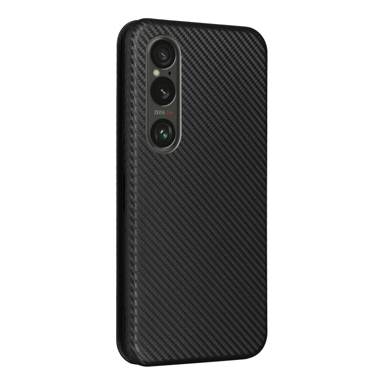 For Sony Xperia 1 VI 2024 Carbon Fiber Texture Flip Leather Phone Case(Black) - Sony Cases by buy2fix | Online Shopping UK | buy2fix