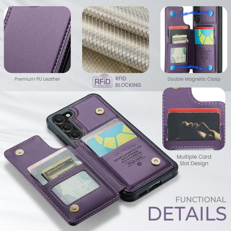 For Samsung Galaxy S23+ 5G CaseMe C22 Card Slots Holder RFID Anti-theft Phone Case(Purple) - Galaxy S23+ 5G Cases by CaseMe | Online Shopping UK | buy2fix