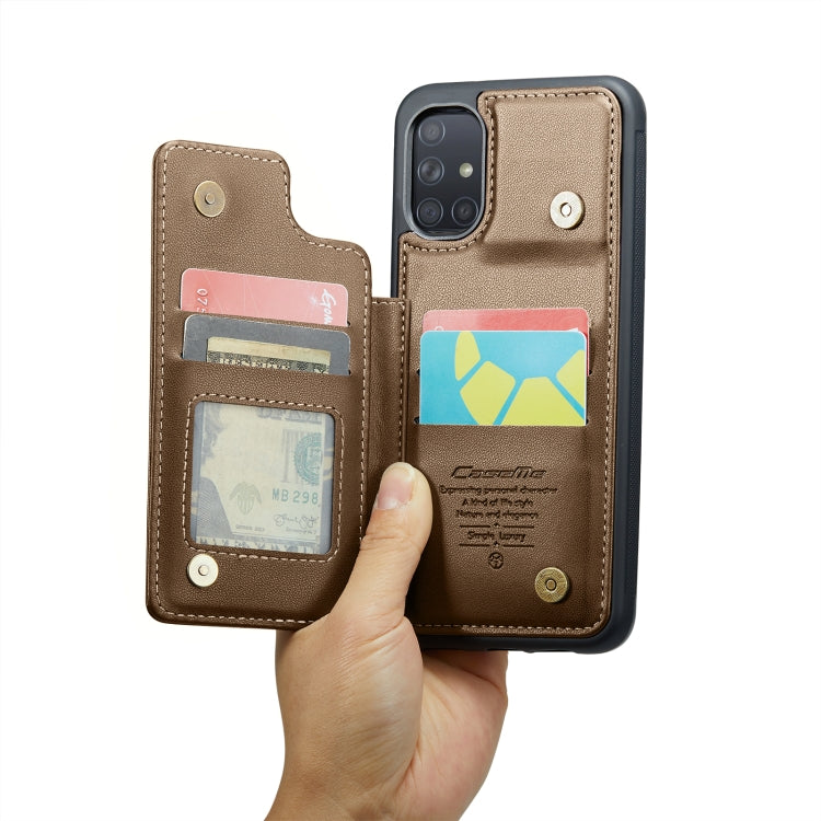 For Samsung Galaxy A51 4G CaseMe C22 Card Slots Holder RFID Anti-theft Phone Case(Brown) - Galaxy Phone Cases by CaseMe | Online Shopping UK | buy2fix