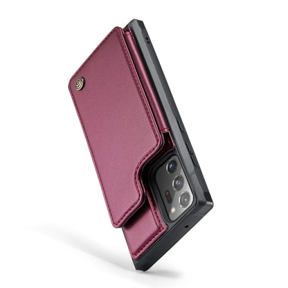 For Samsung Galaxy Note20 Ultra CaseMe C22 Card Slots Holder RFID Anti-theft Phone Case(Wine Red) - Galaxy Note20 Ultra Cases by CaseMe | Online Shopping UK | buy2fix