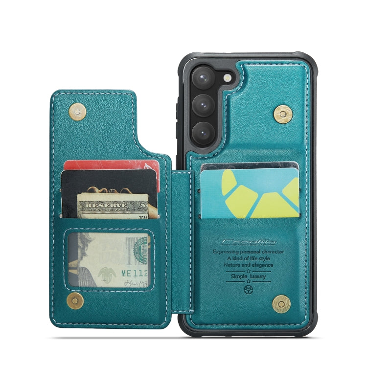 For Samsung Galaxy S23 5G CaseMe C22 Card Slots Holder RFID Anti-theft Phone Case(Blue Green) - Galaxy S23 5G Cases by CaseMe | Online Shopping UK | buy2fix