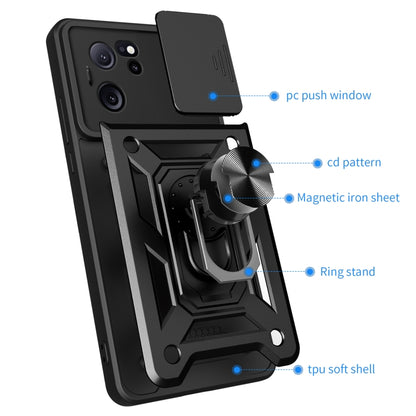 For Xiaomi Redmi K60 Ultra 5G Sliding Camera Cover Design TPU Hybrid PC Phone Case(Gold) - Redmi K60 Ultra Cases by buy2fix | Online Shopping UK | buy2fix