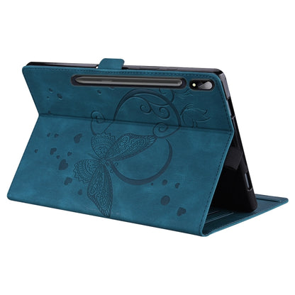 For Samsung Galaxy Tab S9 FE Love Butterfly Embossed Leather Tablet Case(Blue) - Other Galaxy Tab PC by buy2fix | Online Shopping UK | buy2fix