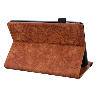 For Samsung Galaxy Tab S9 FE Calf Texture Embossed Leather Tablet Case(Brown) - Galaxy Tab S9 FE by buy2fix | Online Shopping UK | buy2fix